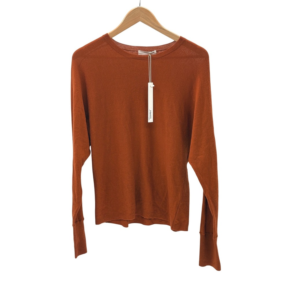 New Revolve One Grey Day Sweater Merino Wool Tinsley Women Medium Orange Rust